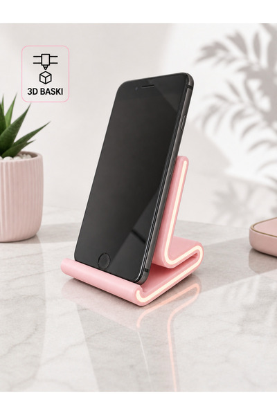 Hızarcıoğlu 3D Baskı Masaüstü Telefon Tutucu (Modern & Dayanıklı Tasarım)