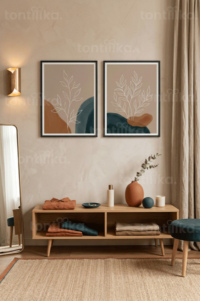 Tontilika Σετ ζωγραφικής με ξύλινο πλαίσιο  "Modern Botanical Touches " 2 τεμ...