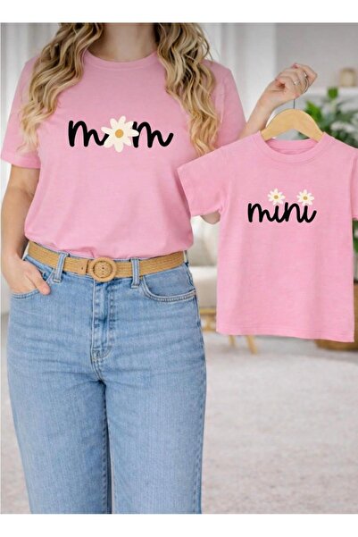 No Plan تي شيرت مطبوع عليه ANNE-KIZ MOM-MINI PAPATYA [أضف قطعتين إلى السلة لع...