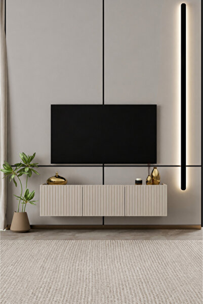 moldesan Capella TV Ünitesi MDF 3 kapaklı 140 cm duvara monte
