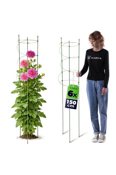 KADAX Suport spiralat pentru plante, 150 cm, verde, 6 bucăți.
