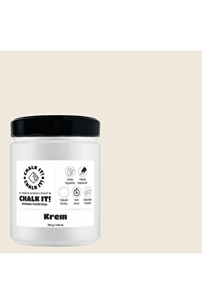 Işın Mumcu Artisan Chalk It Kendinden Vernikli Boya | Krem 250 GR Deneme Boyu