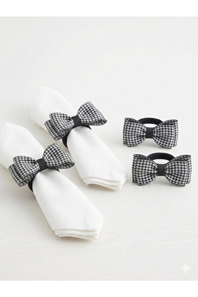 lolipophobi Napkin Ring Houndstooth Pattern, Napkin Holder, Decoration, Gift,...
