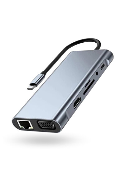 ForWhat محول UsbC-11HUB جيجابت HDTV لأجهزة المكاتب المنزلية والمكاتب