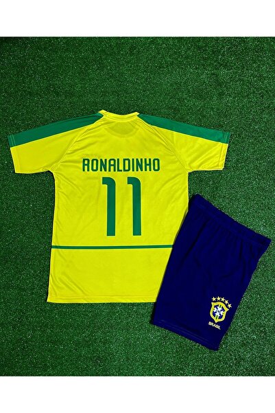 BYSPORTAKUS Brezilya 2002 Dünya Kupası Ronaldinho Çocuk Forması