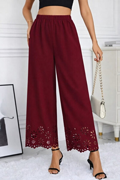 Efnaz style Women's High Waist Elastic Waistband Floral Patterned Imported Cr...