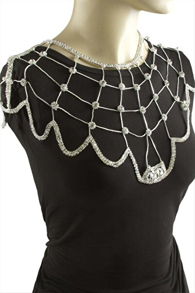 NY JOY Mesh and Stone Shoulder Necklace