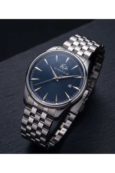 JG. Polo Club Jg Polo Club 42mm Navy Blue Dial Men's Wristwatch Steel Band Cl...