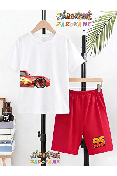 ZAROKANE Yandan Car Printed Top and Shorts/T-Shirt Two-Piece Summer Children'...