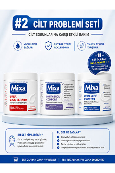 MİXA Cilt Problemi Seti – Yoğun Nemlendirici & Onarıcı Bakım 3’lü Set