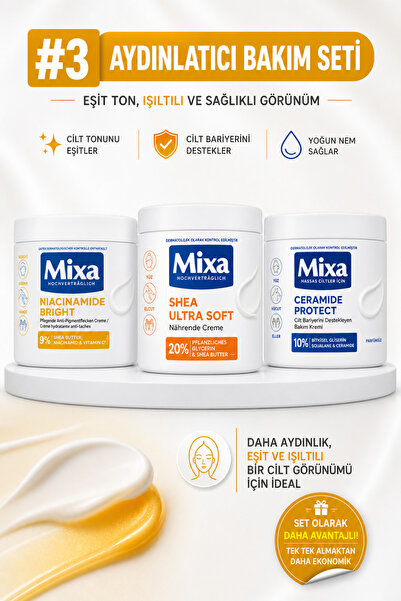 MİXA Aydınlatıcı Bakım Seti – Niacinamide Bright + Shea + Ceramide 3’lü Set |...