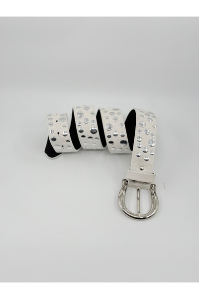 Pantastic Jeans 4 cm Silver Studded Suede Imitation Leather