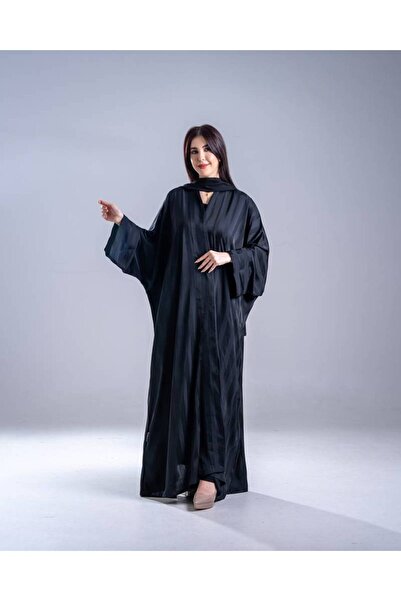 elegant hijab عباية كحلي مفتوحة الطراز
