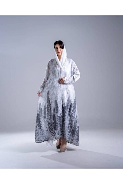 elegant hijab عباية بطبعة ألوان مائية