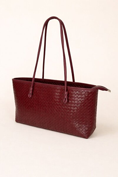 EGEM ATELİER Women's Midi Shoulder Bag with Knitted Detail