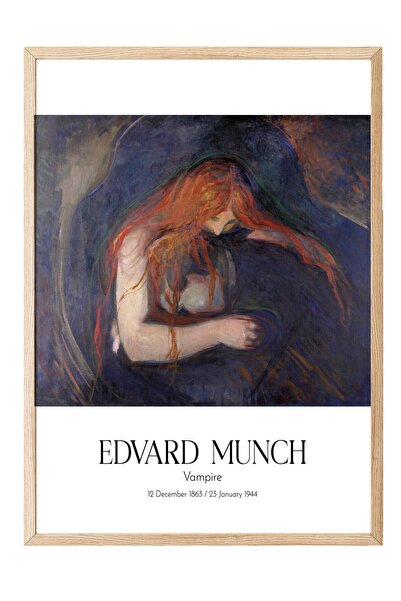 Postifull Edvard Munch - Vampir, slika u drvenom okviru, umetnička serija BR:...
