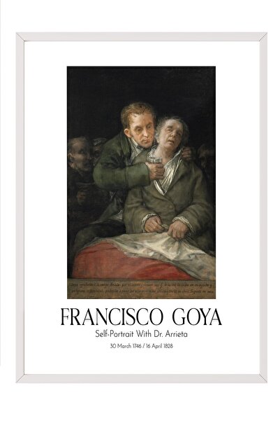 Postifull Francisco Goya - Self-Portrait with Dr. Arrieta, Painting with Whit...