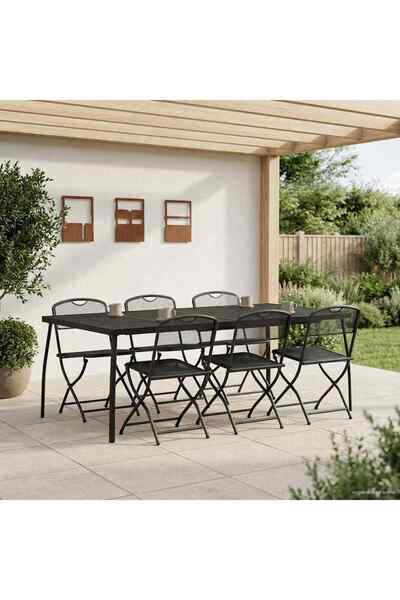 vidaxl Set de Mobilier pentru Exterior 7 pcs Antracit Fier si OÈ›el