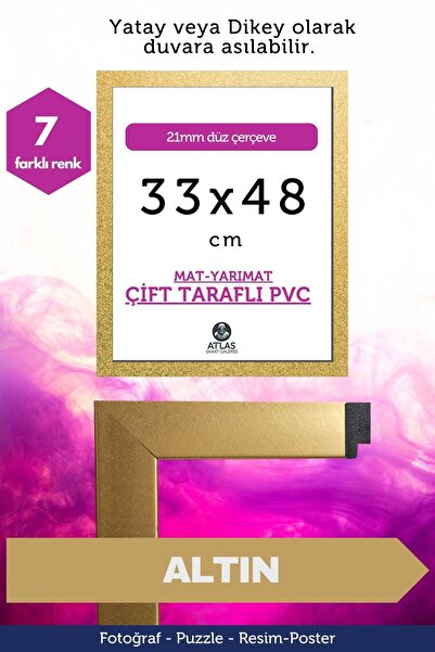 Atlas Sanat Galerisi 21mm-33x48 Cm Mat Pvc Li Camsız Fotoğraf Puzzle Belge Çe...