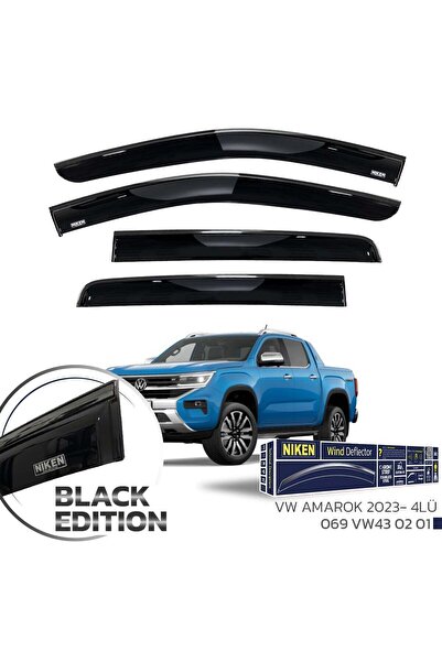 Niken Volkswagen Amarok Cam Rüzgarlığı Siyah Kromlu 2023- 4'Lü
