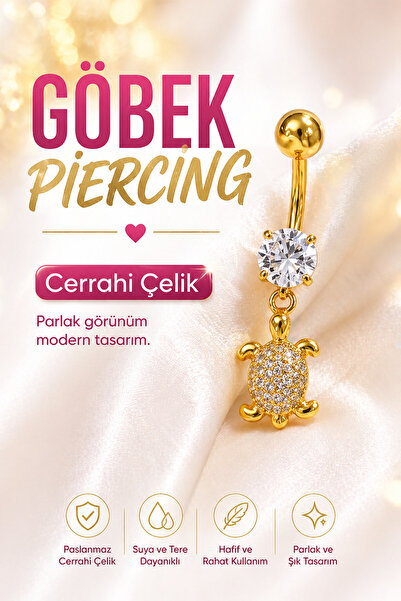 vogutima jewelery&silver by timuçin mavili Göbek Piercing - Kaplumbağa Model ...