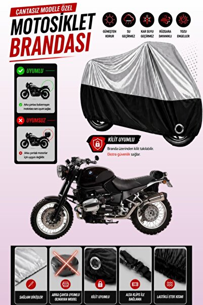 Cemku Twin غطاء محرك متوافق مع سيارة BMW R 1100 R باللون الرمادي من الأعلى وا...