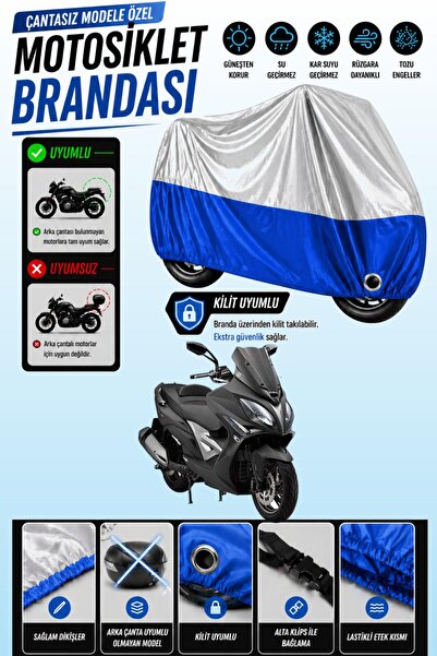 Cemku Twin غطاء محرك متوافق مع Kymco Xciting 400i باللون الرمادي من الأعلى وا...