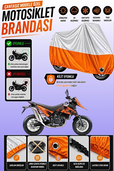 Cemku Twin غطاء محرك متوافق مع KTM 690 Supermoto باللون الرمادي من الأعلى وال...