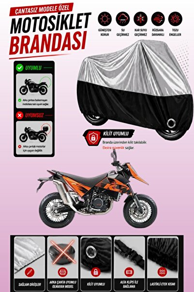 Cemku Twin غطاء محرك متوافق مع KTM 690 Supermoto باللون الرمادي من الأعلى وال...