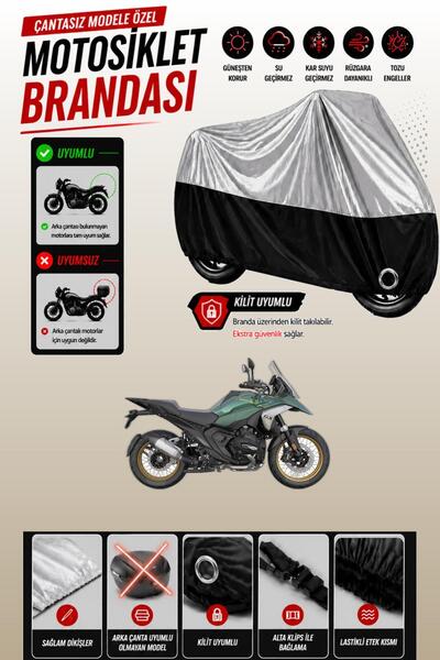 Cemku Twin غطاء محرك متوافق مع BMW R 1300 GS باللون الرمادي من الأعلى والأسود...