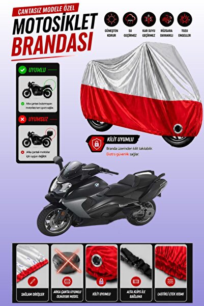 Cemku Twin غطاء محرك متوافق مع سيارة BMW C 650 GT باللون الرمادي من الأعلى وا...