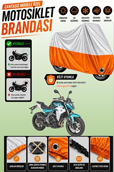 Cemku Twin غطاء محرك متوافق مع CFmoto 400NK باللون الرمادي من الأعلى والبرتقا...