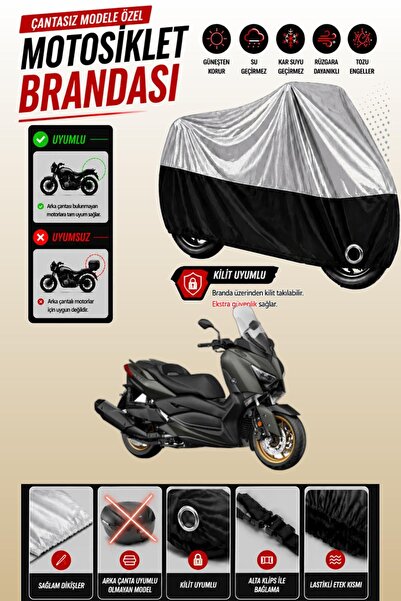 Cemku Twin غطاء محرك ياماها X-Max 400 متوافق مع اللون الرمادي العلوي والأسود ...