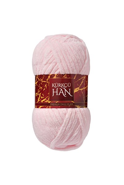 Kürkçü Han Lüks Kadife 100gr 60m El Örgü İpi Açık Pudra