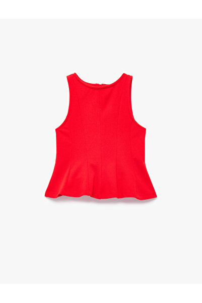 Koton Bisiklet Yaka Kolsuz Crop Bluz