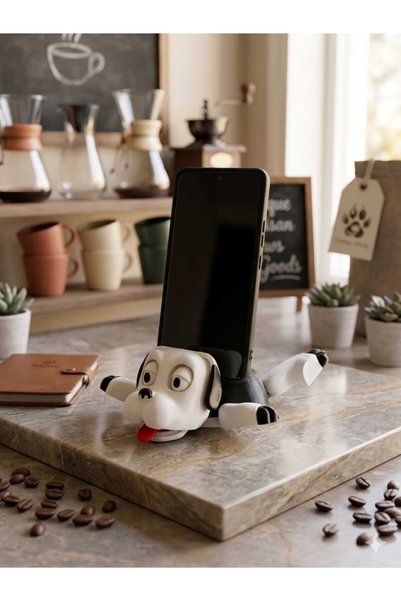 Alse3D 2-in-1 Phone Stand and Coaster with Cute Dog Figure - 3D Design
