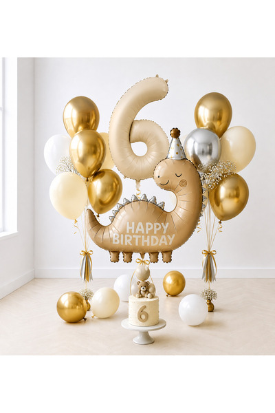 Balonsan Happy Birthday Dinosaur Balloon Garland -6-