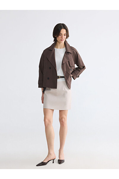LC Waikiki Double Breasted Collar Oversize Women's Trench Coat