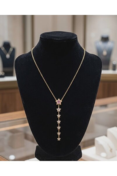 DARENT COLLECTİON قلادة فولاذية متدلية على شكل حرف "Y" مع شكل نجمة