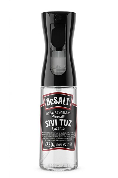 Dr.Salt 84 Mineralli Sıvı Tuz Çözeltisi Cam Şişe Siyah sprey Sprey220 ml