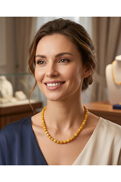 Damla Kehribar Kolye