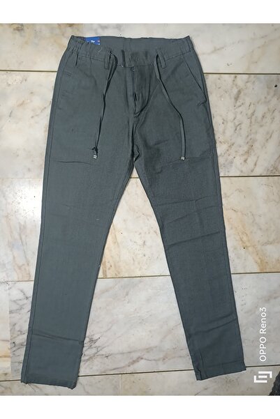GLCGiyim Silimfit Jagger Linen Trousers with Elastic Waistband