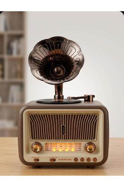 Hırdavat Nostaljik Gramofon Tasarımlı Bluetooth Hoparlör-FM/AM/SW 3 Band Rady...