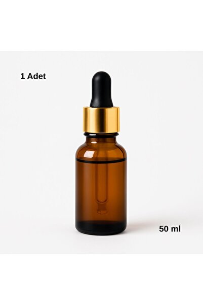 Kozpak Tekli Amber Cam Şişe Siyah Gold Damlalıklı 50 ml (cc)