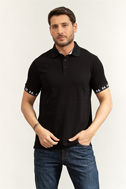Karl Lagerfeld Erkek Polo Yaka T-Shirt Siyah
