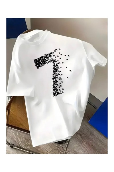 CLASSY.MODA Tricou oversize de bază, imprimat, de calitate premium, modă casu...