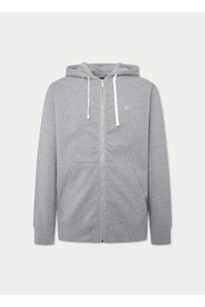 Hackett London Gray Cotton Blend Men Premium Sweatshirt