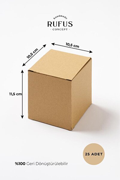 rufus concept 10,5x10,5x11,5cm Kilitli Kraft Kutu 25 Adet