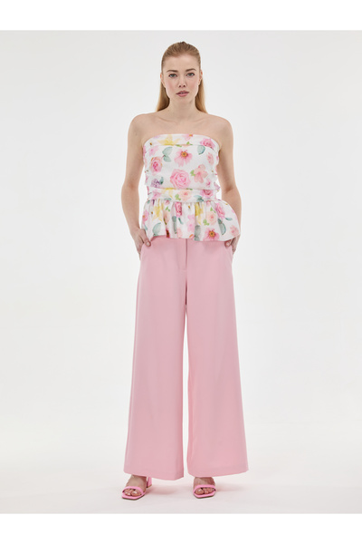 ORSAY Light pink women's wide leg trousers