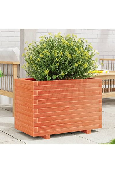 vidaxl Jardiniera gradina, maro ceruit, 70x40x49,5 cm, lemn masiv pin